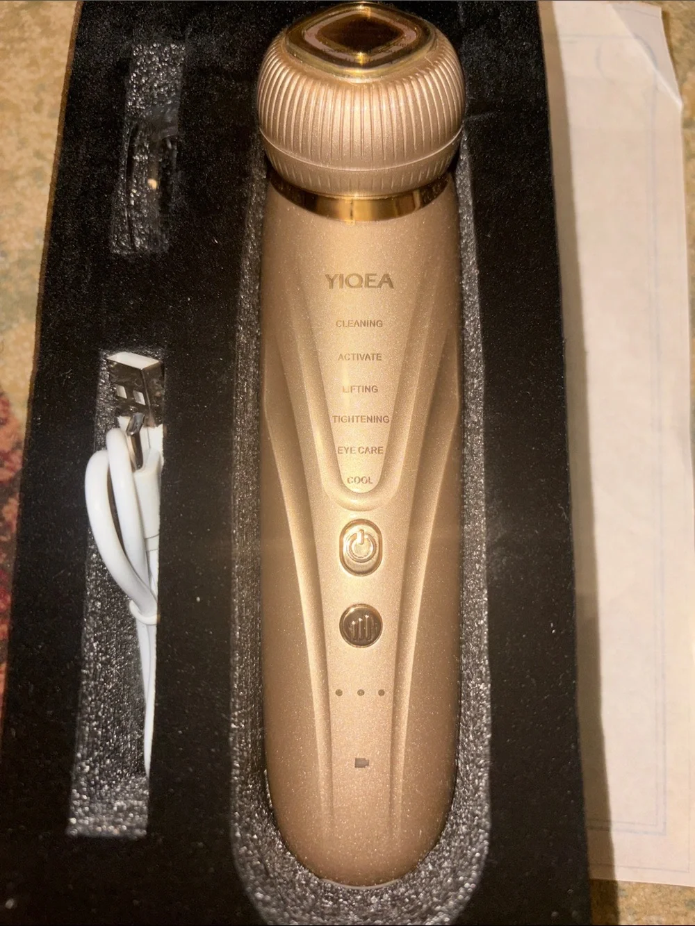 YIQEA 6-in-1 Microcurrent RF Facial Device LED Lifting NEW